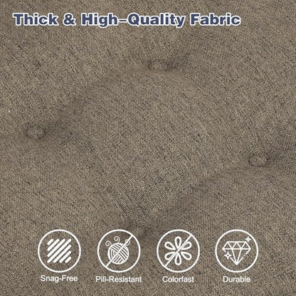baibu Set of 2 Dining Chair Cushions, Dual-Layer Patent Design Memory Foam Kitchen Chair Cushions, Non-Slip Seat Pads with Ties, 16.5 x 16.5 x 3.5in, 2 Pack, Brown - color: Brown, size: 2 Count (Pack of 1)