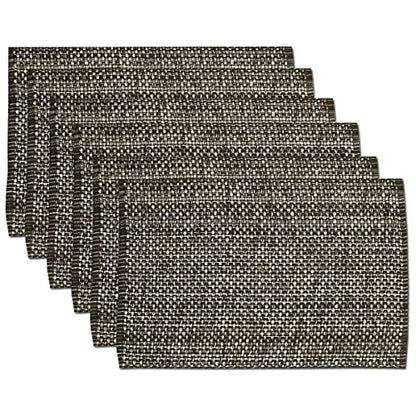 Sweet Home Collection 100% Cotton Placemats for Dining Room Rectangle Two Tone Woven Fabric 13" x 19" Soft Durable Table Mat Set, Set of 6, Chocolate - color: Chocolate, size: Rectangle 13" x 19"