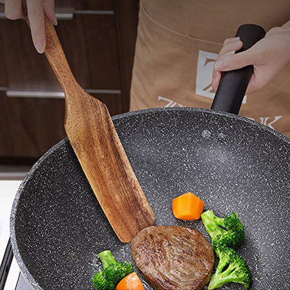 AOOSY 2 Pcs Spurtle Set for Sourdough Starter,Acacia Wooden Spatulas | for Sourdough, Cast Iron & Non-Stick Cookware,Spurtles Kitchen Tools Wooden Kitchen Utensils for NonStick Cookware - size: 2 Pcs Wooden Spurtle