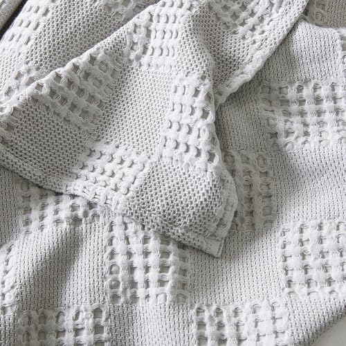 LGYKUMEG 100% Cotton Waffle Knit Blanket,Lightweight,Breathable and Soft, Weave Blanket for Summer Spring,Gray,100 x 150 cm / 39 x 59 inch - color: Gray, size: Throw 39x59 inch