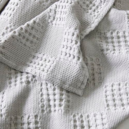 LGYKUMEG 100% Cotton Waffle Knit Blanket,Lightweight,Breathable and Soft, Weave Blanket for Summer Spring,Gray,100 x 150 cm / 39 x 59 inch - color: Gray, size: Throw 39x59 inch