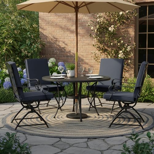 Summsun 4-Pack High Back Outdoor Chair Cushions, 20 x 20 Inch, Dark Grey | High-Resilience Foam, Non-Slip Bottom, Water Resistant, Removable Cover, Hidden Zipper, Fit for Garden, Lawn, Patio Furniture - color: Dark Grey