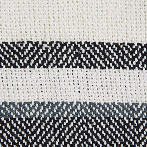 DII New Traditional, 2-Tone Chevron Stripe Throw, 50x60, Black - color: Black
