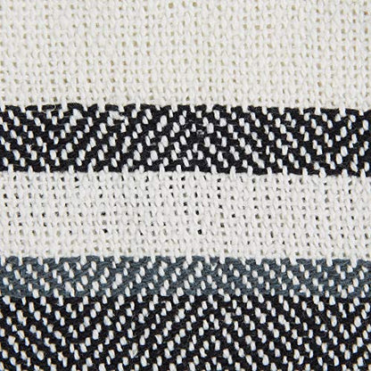 DII New Traditional, 2-Tone Chevron Stripe Throw, 50x60, Black - color: Black