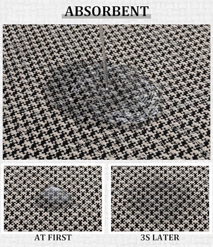 Thin Bath Mat Black Bathroom Rugs Sets 5 Pieces, Non Slip Absorbent Bath Mats Quick Dry, Woven Braided Rugs Washable, Bathroom Toliet,Bathtub - color: Black, size: 5Pieces