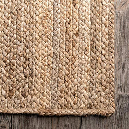nuLOOM Rigo Natural Solid Flatweave Area Rug, 6' x 9' - color: Natural, size: 6' x 9' (Rectangular)