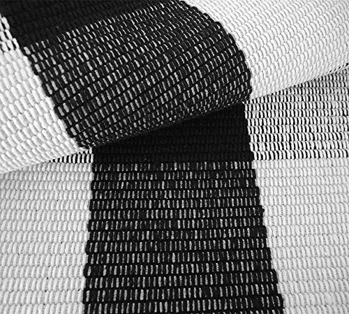 LEVINIS Buffalo Check Kitchen Rug Black and White Runner Rugs for Living Room/Bedroom, Cotton Gingham Hand-Woven Checkered Kitchen Rug Runner, 70.8''x23.6'' - color: Black/White, size: 1'11" x 5'11" (Rectangular)