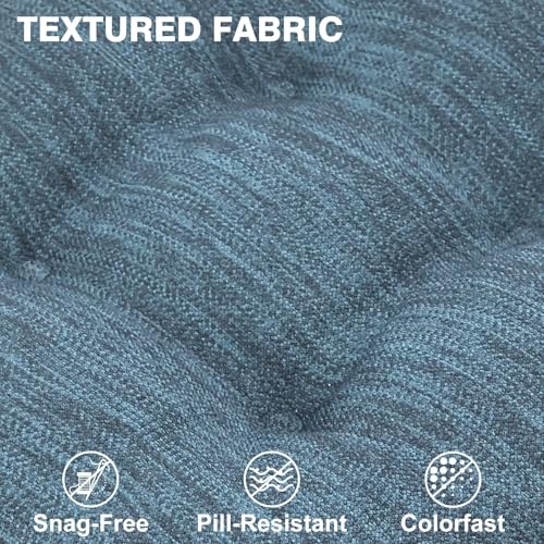 Shinnwa Dining Chair Cushions Set of 2, Dual-Layer Memory Foam Kitchen Chair Cushions, Patented Design Seat Pads with Ties, 16.5 x 16.5 x 3.5in, 2 Pack, Denim Blue - color: Denim Blue, size: 2 Count (Pack of 1)