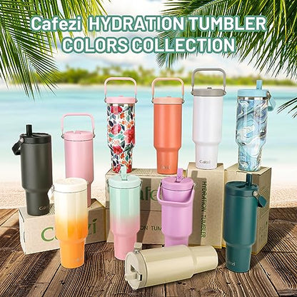 40 oz Insulated Tumbler with Top Handle and Flip Straw | Vacuum Insulated Stainless Steel Cup with Leak-Proof Lid, Sweat-Free, Fits Cup Holder, Keeps Ice Cold up to 30 Hours - color: Purple, size: 40 Ounces