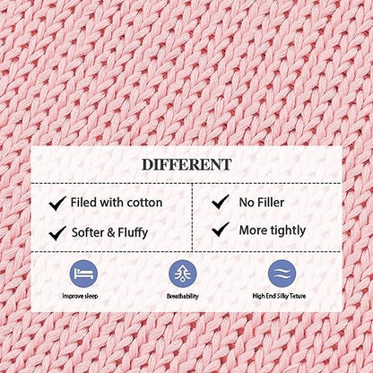 L'AGRATY Knitted Weighted Blanket - 48"x72" 20lbs Cooling Chunky Knit Heavy Blanket for Adults Braided Crochet Throw Thick Cable Yarn Knit Decorative No Beads Evenly Weighted Machine Washable | No Beads Evenly Weighted Machine Washable Chunky Braided Croc