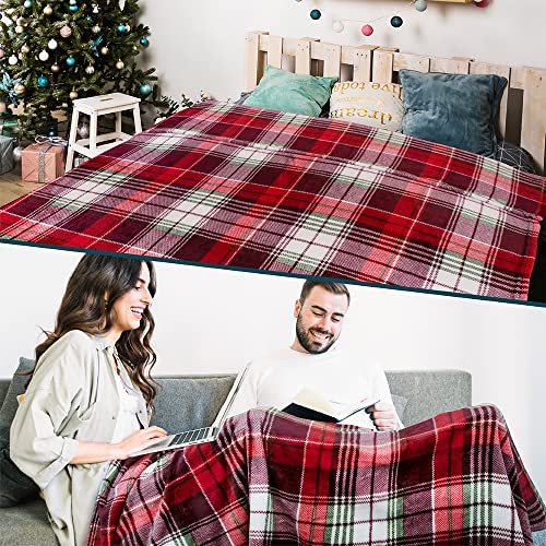 PAVILIA Christmas Throw Blanket | Holiday Christmas Red Fleece Blanket | Soft, Plush, Warm Winter Cabin Throw, 60x80 (Red Green Plaid) - color: Holiday - Plaid Red, size: 60 X 80 Inches - Twin
