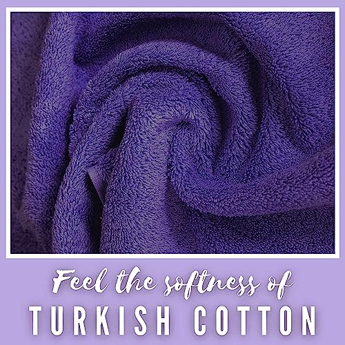 Personalized Towels, Hotel & Spa Quality, Super Soft, Highly Absorbent, Bathroom Sets, 100% Cotton Monogrammed towels 6 Piece Towel Set, Includes 2 Bath Towels, 2 Hand Towels, 2 Washcloths, Purple - color: Purple, size: 6 Piece Towel Set (Bath, Hand, Wash