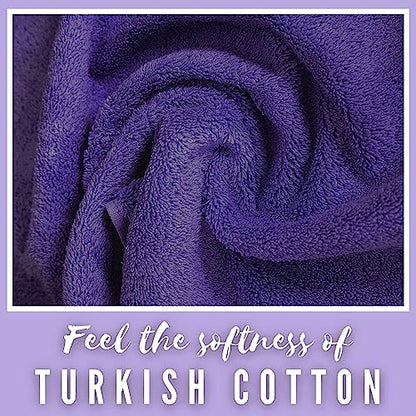Personalized Towels, Hotel & Spa Quality, Super Soft, Highly Absorbent, Bathroom Sets, 100% Cotton Monogrammed towels 6 Piece Towel Set, Includes 2 Bath Towels, 2 Hand Towels, 2 Washcloths, Purple - color: Purple, size: 6 Piece Towel Set (Bath, Hand, Wash