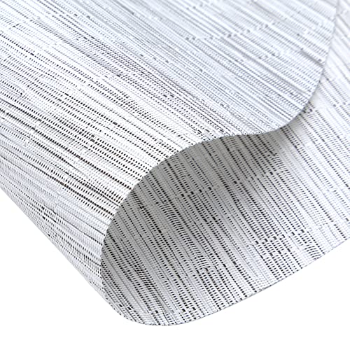 SHACOS Large Size Wedge Placemats with Centerpiece Round Mat Set of 5 Round Table Place Mats Washable Dining Table Placemats Reversible, Gray White - color: Gray White