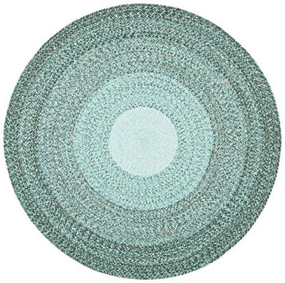SAFAVIEH Cape Cod Collection Area Rug - 4' Round, Green, Handmade Braided Cotton, Ideal for High Traffic Areas in Living Room, Bedroom (CAP242Y) - color: Green, size: 4' (Round)