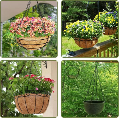 Heybe 16 Inch Hanging Basket Chain, 4 Point Hanging Chains with Hooks for Pot Planters Bird Feeders Lantern Lamp,Extended Hangers for Hanging Badkeys(16inch, 4 Point) - size: 16 inches, style: 4 point