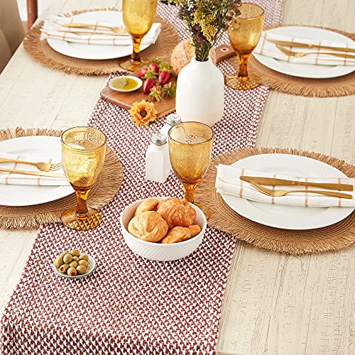DII Woven Basics Collection 100% Cotton Knit Table Runner, 15x72, Cinnamon - color: Cinnamon, size: 15x72"