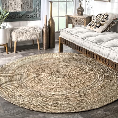nuLOOM Rigo Natural Solid Flatweave Area Rug, 4' Round - color: Natural, size: 4' (Round)