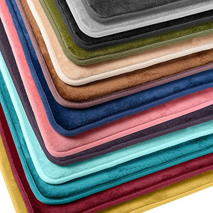 Clara Clark Bathroom Rugs, Ultra Soft Plush Bath Mat for Bathroom, Non-Slip, Velvet Memory Foam Bath Rugs, 17 x 24, Solid Royal Blue