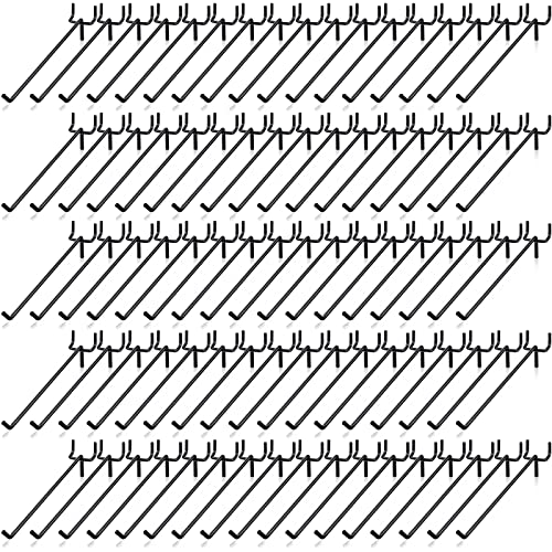 100 Pcs Peg Board Shelving Hooks Stainless Steel Hanging Board Pegs Wall Display Hooks Bulk for 1/8 1/4 Garage Storage Organizer Accessories (8 Inch,Black) - color: Black, size: 8 Inch