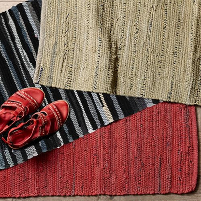 DII Chindi Home Collection Handwoven Multicolor Area Rag Rug, 20x31.5, Black - color: Black, size: 1'8" x 2'8" (Rectangular)