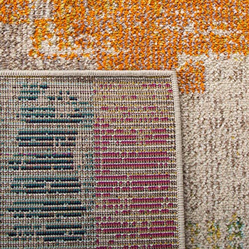 SAFAVIEH Madison Collection Accent Rug - 4' x 6', Ivory & Multi, Boho Abstract Distressed Design, Non-Shedding & Easy Care, Ideal for High Traffic Areas in Entryway, Living Room, Bedroom (MAD417C) - size: 4' x 6' (Rectangular)