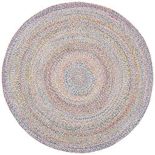 SAFAVIEH Cape Cod Collection Area Rug - 3' Round, Blue & Green, Handmade Braided, Ideal for High Traffic Areas in Living Room, Bedroom (CAP224Y) - color: Blue/Green, size: 3' (Round)