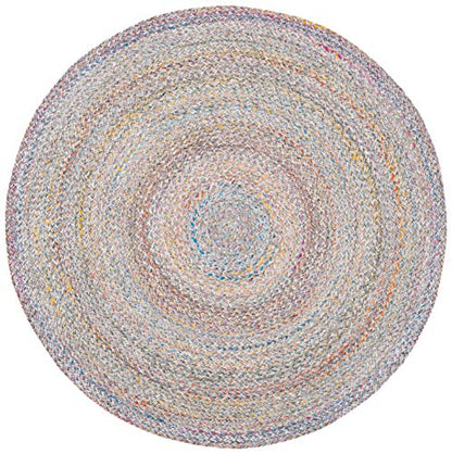 SAFAVIEH Cape Cod Collection Area Rug - 3' Round, Blue & Green, Handmade Braided, Ideal for High Traffic Areas in Living Room, Bedroom (CAP224Y) - color: Blue/Green, size: 3' (Round)