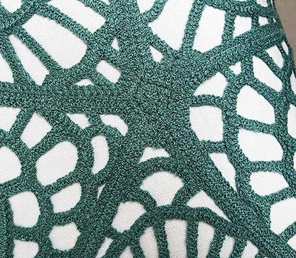 Embroidered Nautical Decor Pillow Cover,Square 18 Inches Decorative Canvas Pillow Cover for Nautical Style Deco by (Seagreen-Starfish-New)
