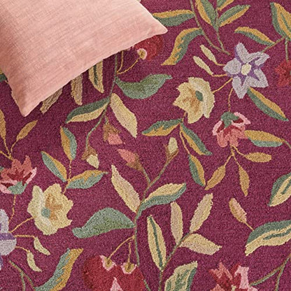 SAFAVIEH Chelsea Collection Runner Rug - 2'6" x 8', Burgundy, Hand-Hooked French Country Wool, Ideal for High Traffic Areas in Living Room, Bedroom (HK210C) - color: Burgundy, size: 2'6" x 8' (Runner)