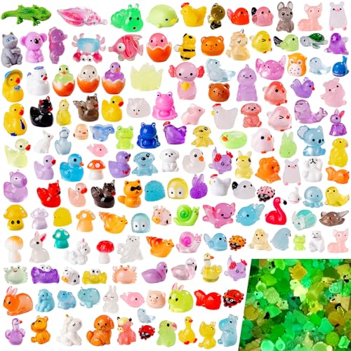 150 Pcs Mini Resin Animals Variety Pack,Assorted Tiny Figurines for Dollhouse Miniature Landscapes and Garden Decor - color: 150pc Animals