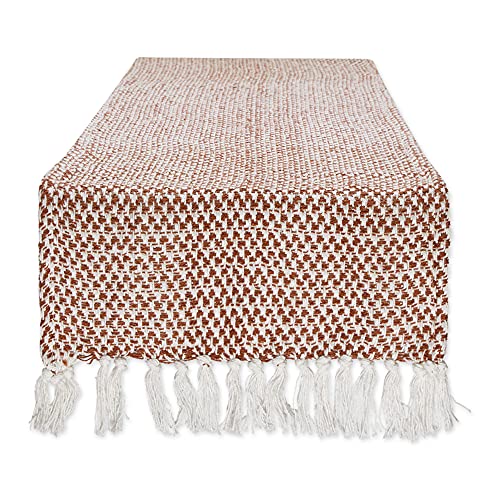 DII Woven Basics Collection 100% Cotton Knit Table Runner, 15x72, Cinnamon - color: Cinnamon, size: 15x72"