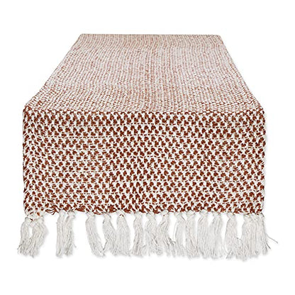 DII Woven Basics Collection 100% Cotton Knit Table Runner, 15x72, Cinnamon - color: Cinnamon, size: 15x72"