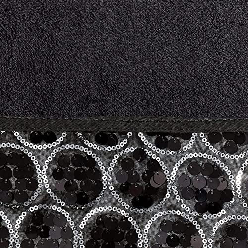 Zahari Home Sinatra 3 Piece Bathroom Towel Set Bath Towel Hand Towel Wash Cloth Absorbent, Black - color: Black