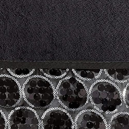 Zahari Home Sinatra 3 Piece Bathroom Towel Set Bath Towel Hand Towel Wash Cloth Absorbent, Black - color: Black