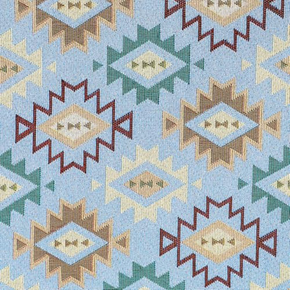 AAAAAcessories D-Shaped Chair Cushions, 2" Thick Dining Chair Pads with Ties and Removable, Machine-Washable Cover, 17" x 16", Set of 6, Geometric Blue - color: Geometric Blue, size: 6 Count(Pack of 1)