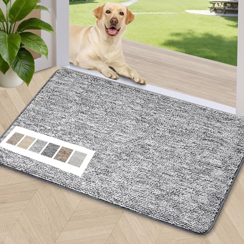 REFETONE Indoor Doormat 36"x60", Low-Profile Entrance Mat, Dark Grey | Multiple sizes fit front and back doors, hallways, kitchens, laundry rooms, offices, and pet entry areas. - color: Dark Grey, size: 3' x 5'