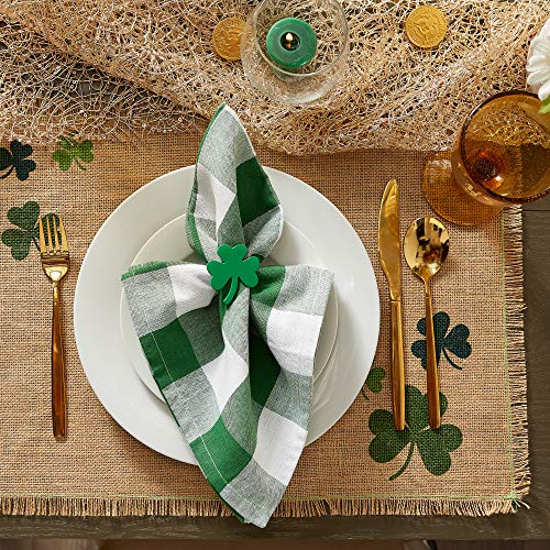 DII Buffalo Check Collection, Classic Farmhouse Cloth Napkin Set, 20x20, Green & White, 6 Piece - color: Green & White, size: 20" x 20" (Set of 6)