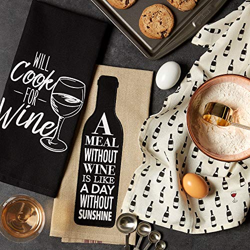 DII Wine & Sunshine Summer, Tabletop Collection, Dishtowel Set - color: Wine & Sunshine, size: 18x28"