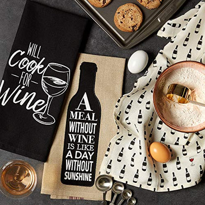 DII Wine & Sunshine Summer, Tabletop Collection, Dishtowel Set - color: Wine & Sunshine, size: 18x28"