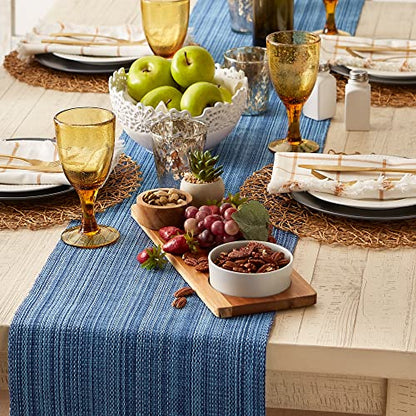 DII Variegated Tabletop Collection, Table Runner, 13x72, Nautical Blue - color: Nautical Blue, size: Table Runner, 13x72"