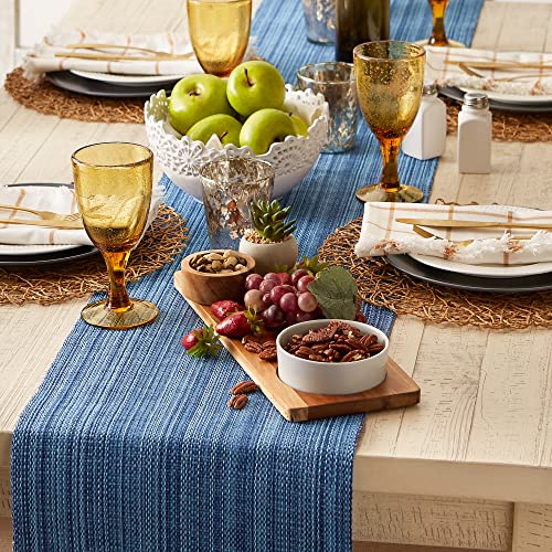DII Variegated Tabletop Collection, Table Runner, 13x108, Nautical Blue - color: Nautical Blue, size: Table Runner, 13x108"
