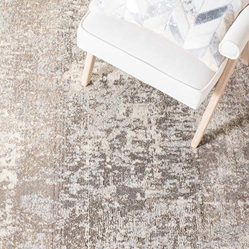 SAFAVIEH Madison Collection 2'2" x 18' GreyBeige MAD471G Modern Abstract Non-Shedding Entryway Foyer Living Room Kitchen Runner Rug - color: Grey/Beige, size: 2'2" x 18' (Runner)