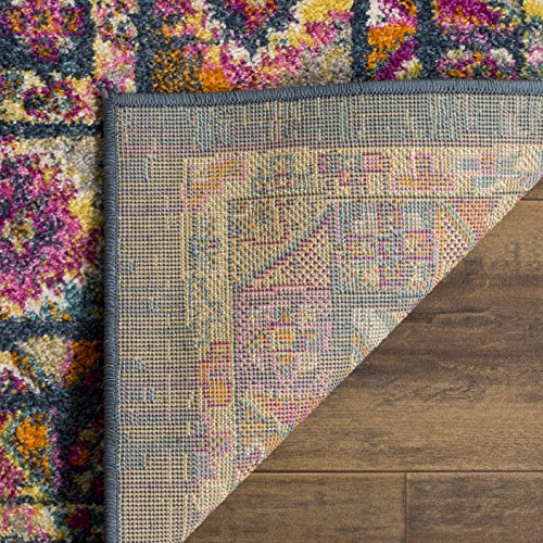 SAFAVIEH Madison Collection Runner Rug - 2'3" x 6', Blue & Fuchsia, Boho Chic Medallion Design, Non-Shedding & Easy Care, Ideal for High Traffic Areas in Living Room, Bedroom (MAD133C) - color: Blue/Fuchsia, size: 2'3" x 6' (Runner)