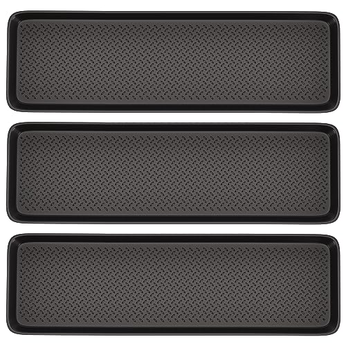 3 Pack Rubber Extra Large Shoe Tray for Entryway,Long Boot Tray,Slim Boot Mat for Indoor and Outdoor Use,16x55 in, Rectangular (Pack of 3) - size: 55"L x 16"W x 1.2"Th (Pack of 3)