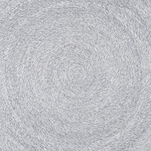 SAFAVIEH Sahara Collection Area Rug - 3' Round, Silver, Handmade Boho Tassel, Ideal for High Traffic Areas in Living Room, Bedroom (SAH490G) - color: Silver, size: 3' (Round)