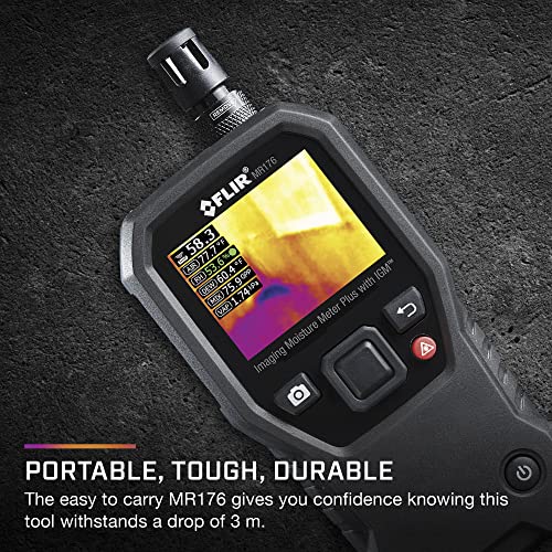 FLIR MR176 - Thermal Imaging Moisture Meter - with IGM (Infrared Guided Measurement), Replaceable Hygrometer, Pin and Pinless | Built-in thermal camera, replaceable hygrometer, IGM guidance, field temp/RH sensor, moisture diagnostics - style: MR176