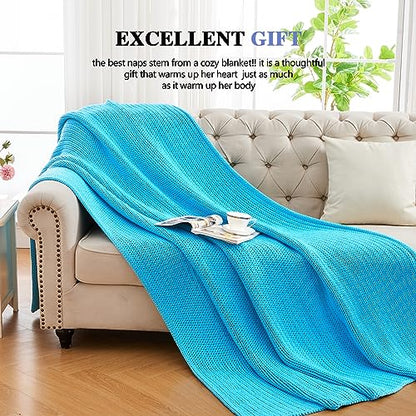 L'AGRATY Knitted Weighted Blanket - 60"x80" 15lbs Cooling Chunky Knit Heavy Blanket for Adults Braided Crochet Throw Thick Cable Yarn Knit Decorative No Beads Evenly Weighted Machine Washable | No Beads Evenly Weighted Machine Washable Chunky Braided Croc