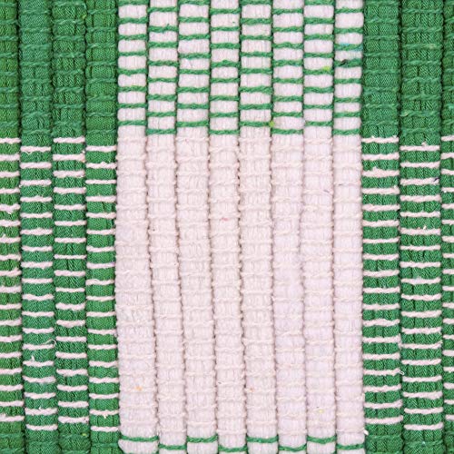 DII Buffalo Check Rug Collection, Hand Dyed Reversible Chindi Rug, 26x40, Green - color: Green, size: 2'2" x 3'4" (Rectangular)