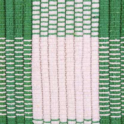 DII Buffalo Check Rug Collection, Hand Dyed Reversible Chindi Rug, 26x40, Green - color: Green, size: 2'2" x 3'4" (Rectangular)
